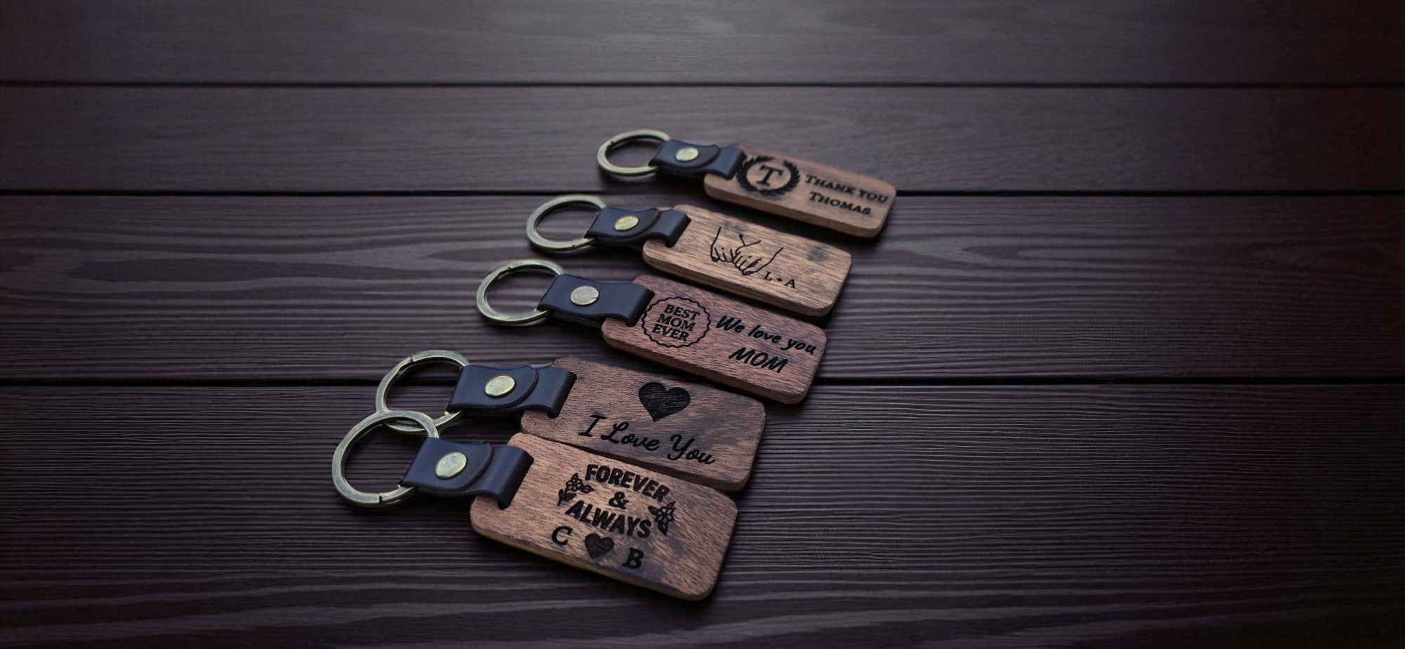 Custom Engraved Wooden Keychains