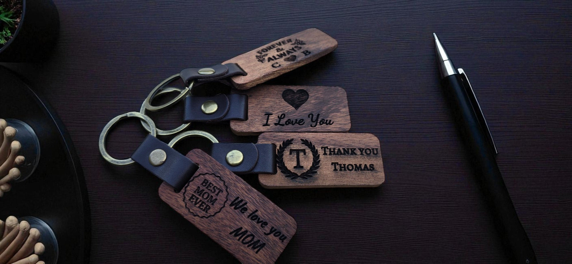 Custom Engraved Wooden Keychains