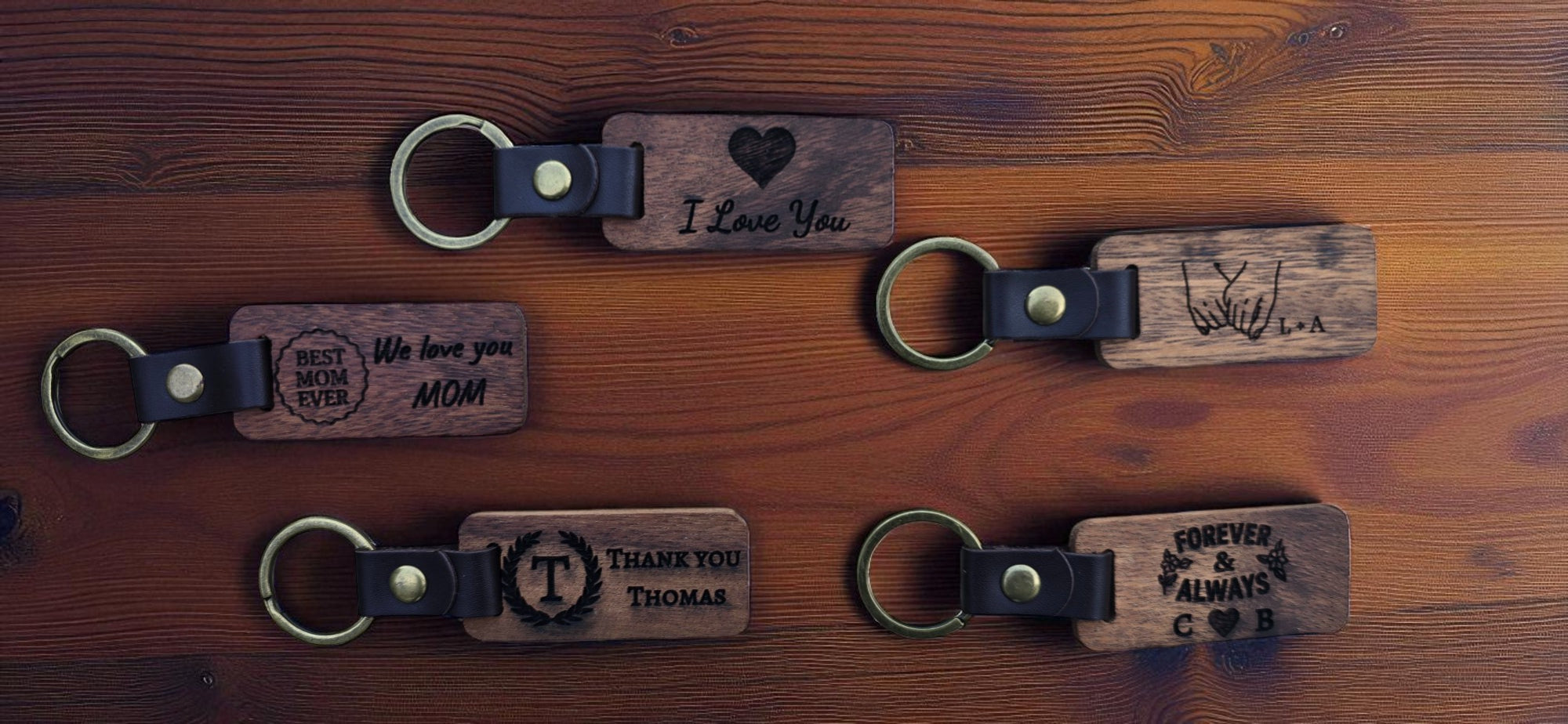 Custom Engraved Wooden Keychains