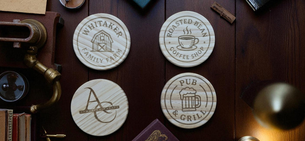 Engraved wood coasters